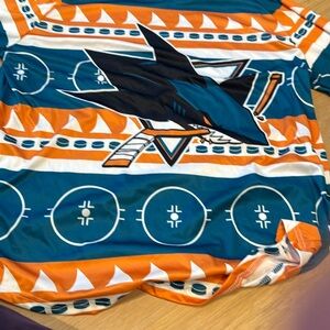 Teal and Orange Graphic Hockey Jersey